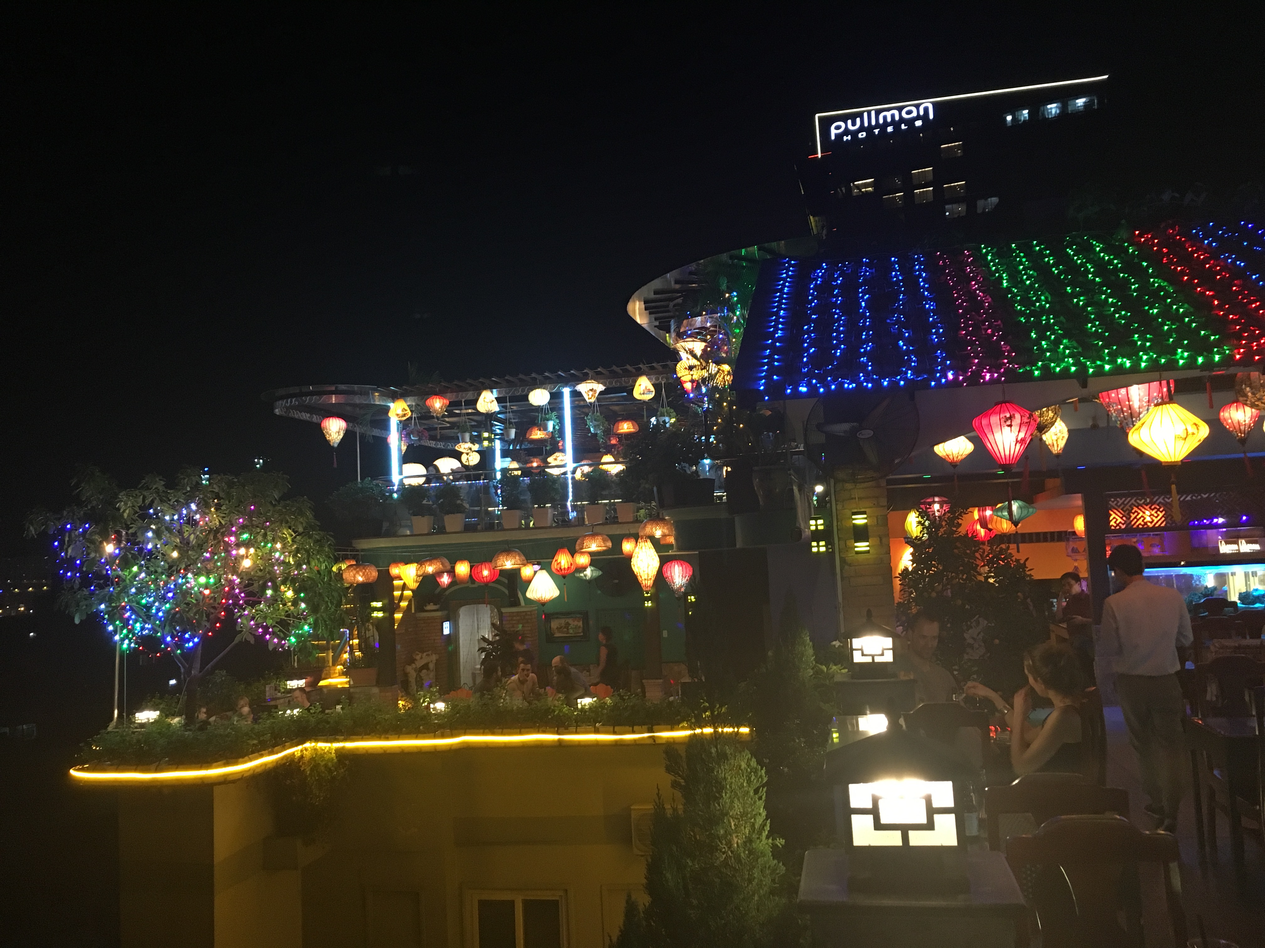 Rooftop bar at Duc Vuong Hotel in Ho Chi Minh City, Vietnam.