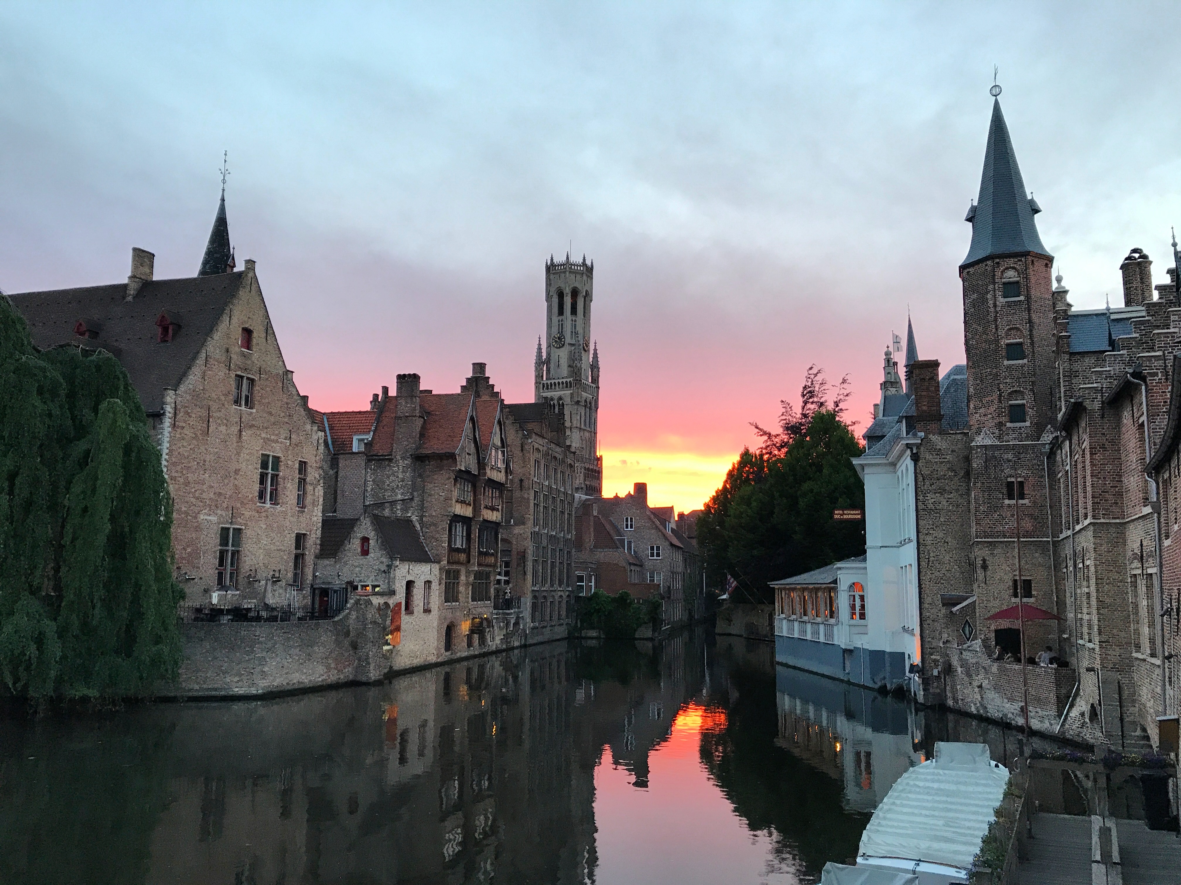 Golden hour in Bruges, Belgium.