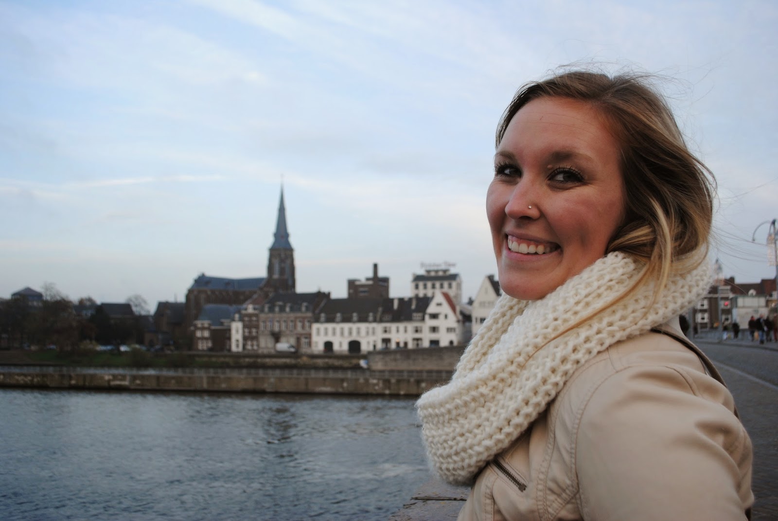 Erinn smiles in Maastricht, Netherlands.