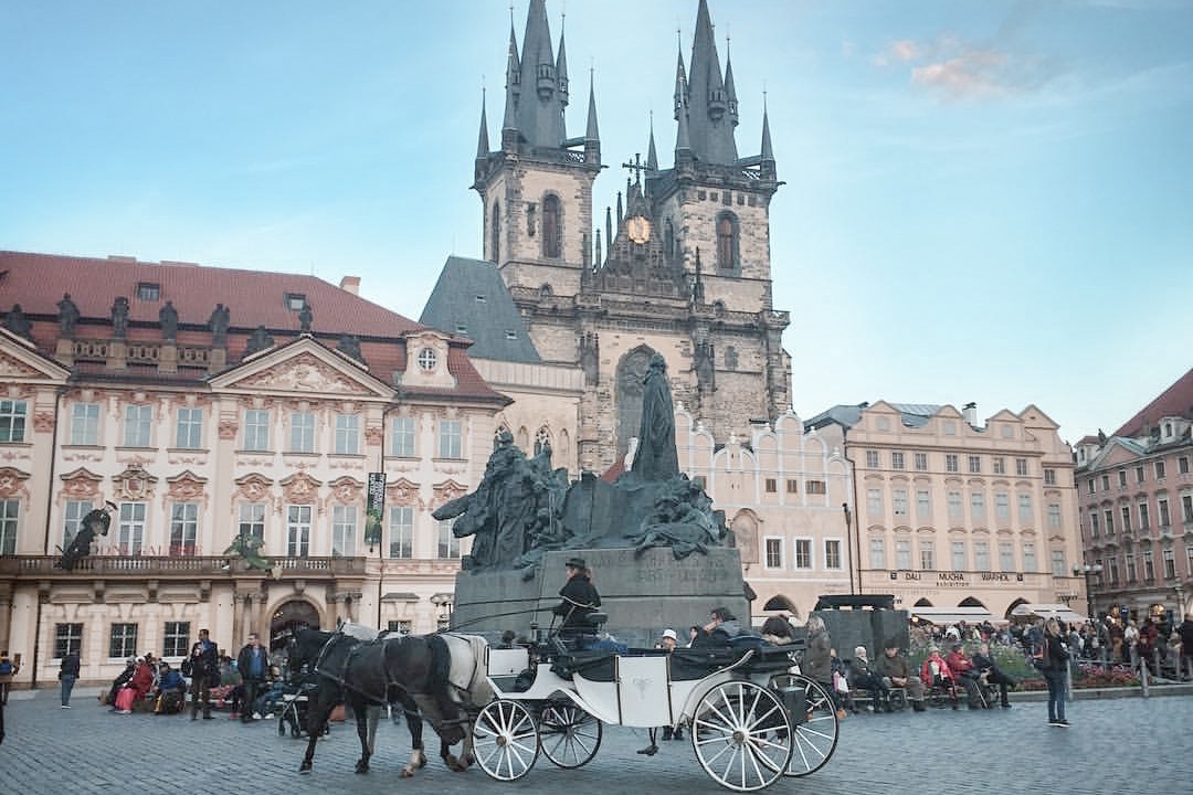 Old Town Square and Church of Our Lady before Týn in Prague.