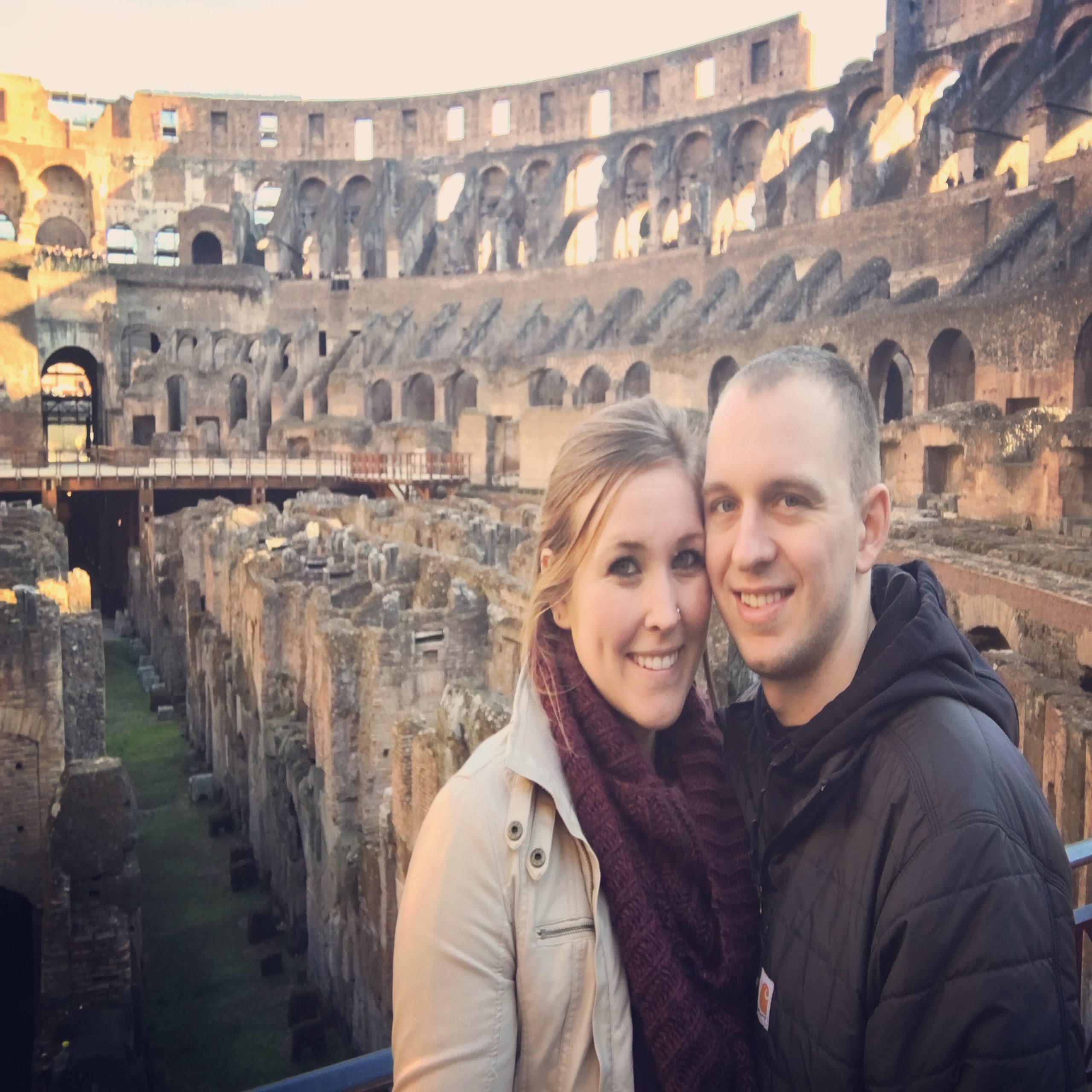 Erinn and Ben inside the Colosseum.