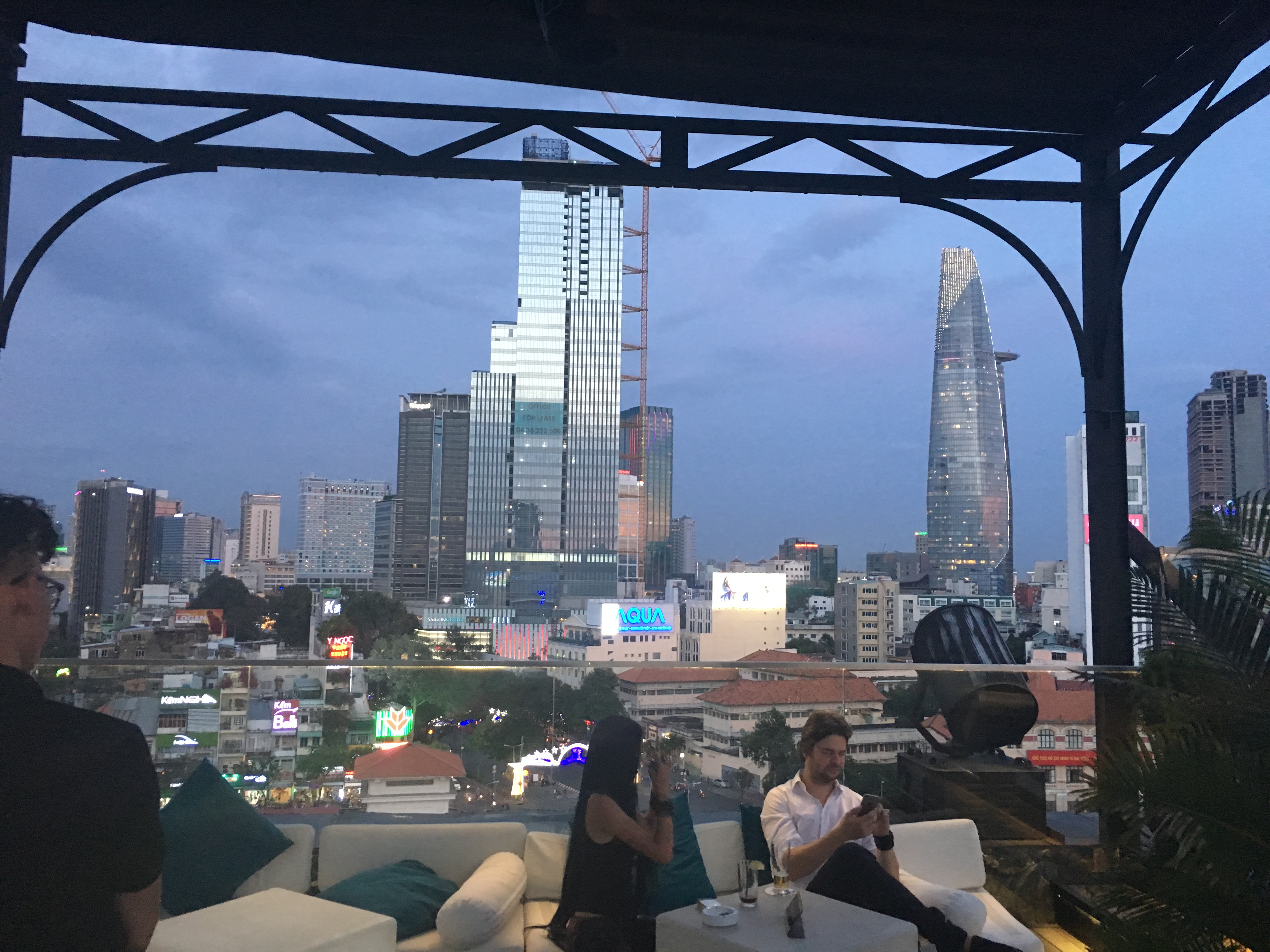 Views from OMG rooftop bar in Ho Chi Minh City, Vietnam.