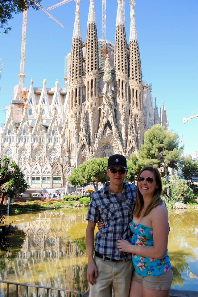 Ben and Erinn in front of the Sagrada Familia.