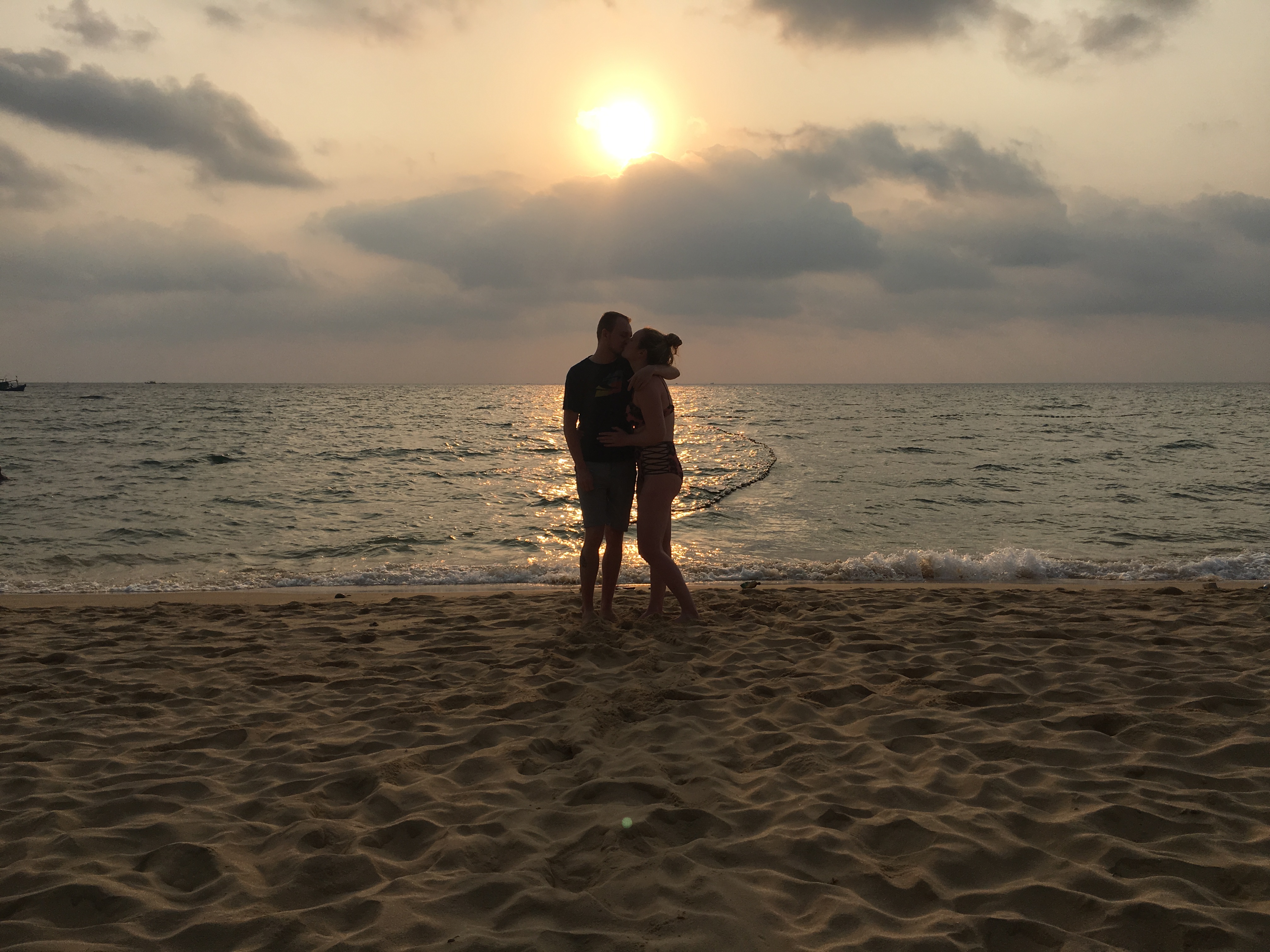 Ben and Erinn on the beach in Phu Quoc, Vietnam.