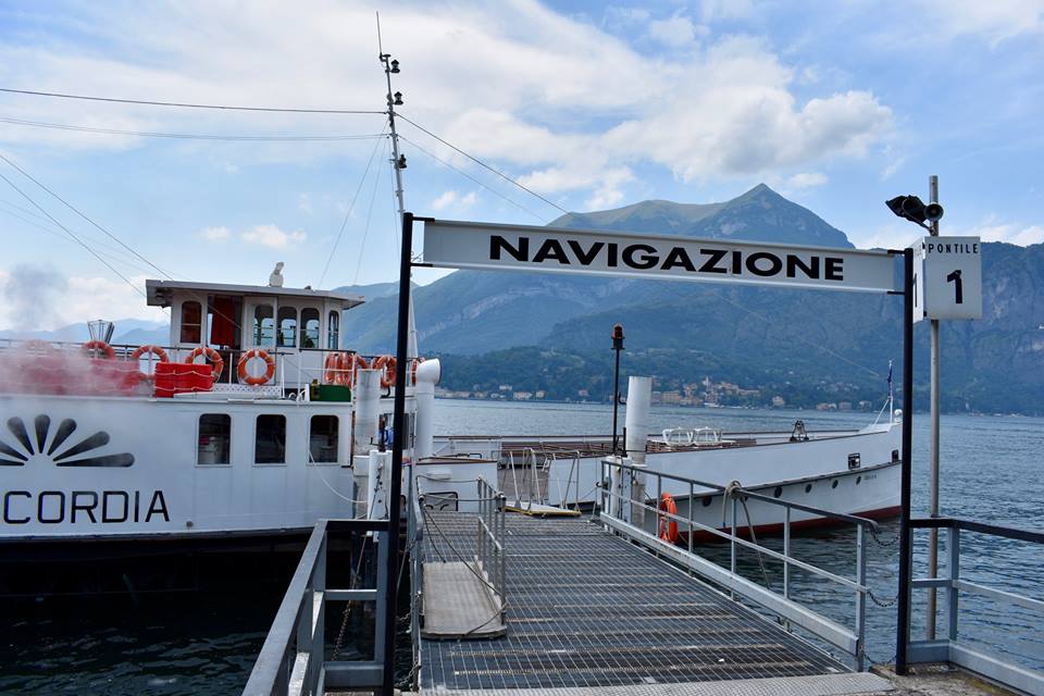Boarding the steam boat tour at Lake Como, Italy.