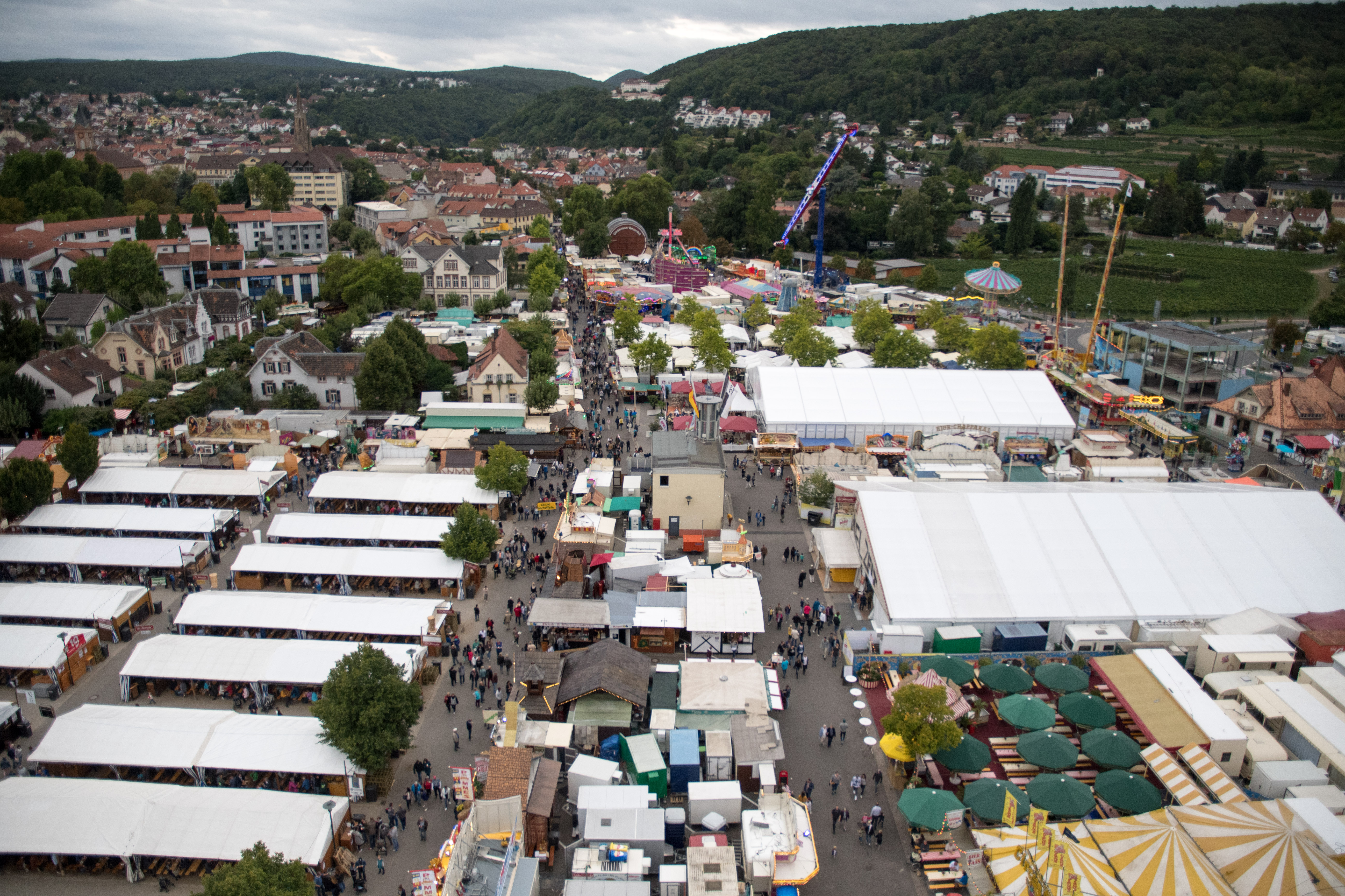 Aerial view of Bad Dürkheim Wine Fest.