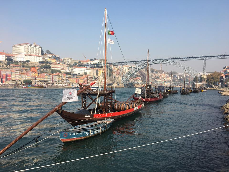 A boat on the river in Porto, Portugal.