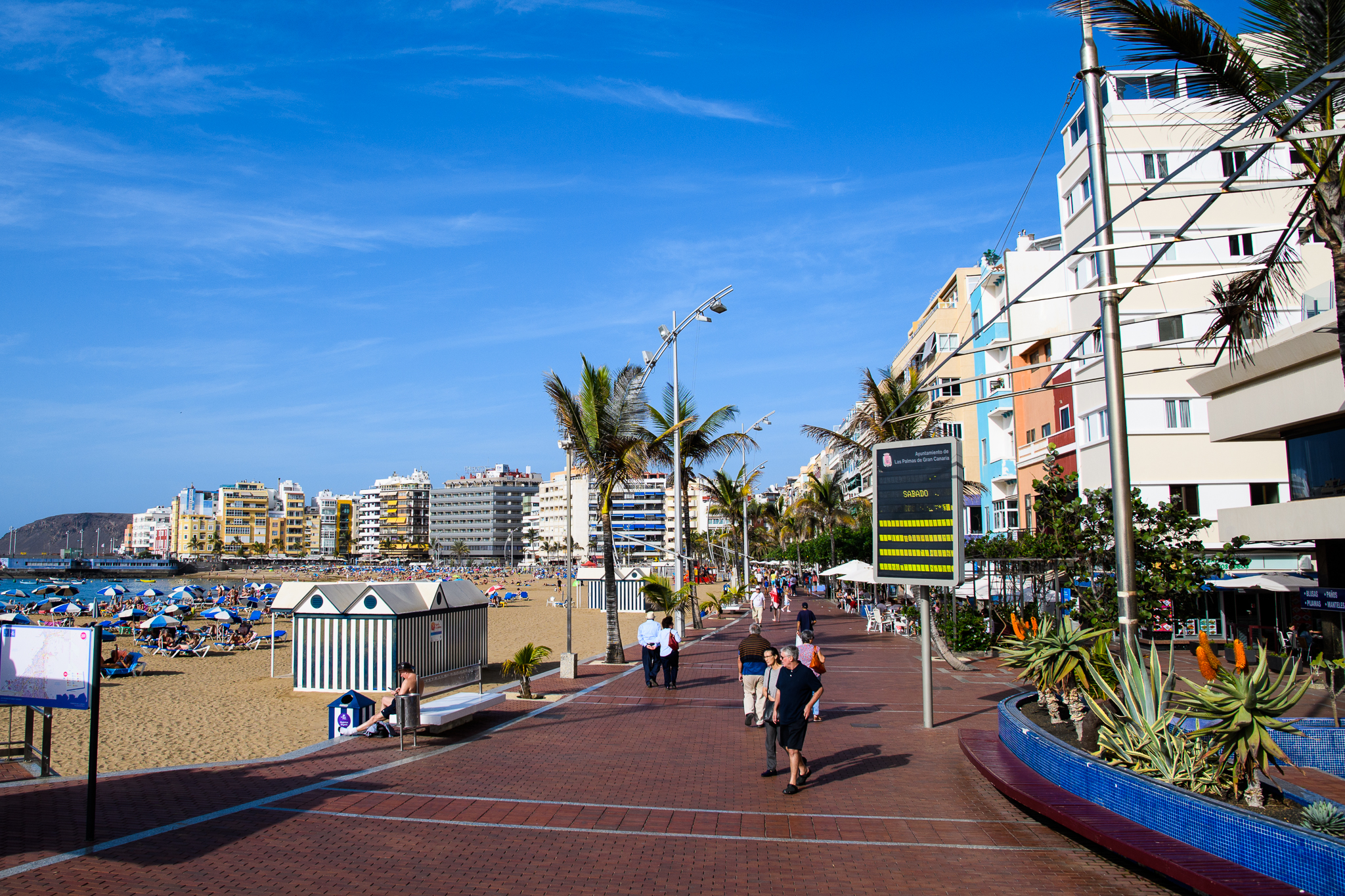 The beachfront promenade at Playa de las Canteras.