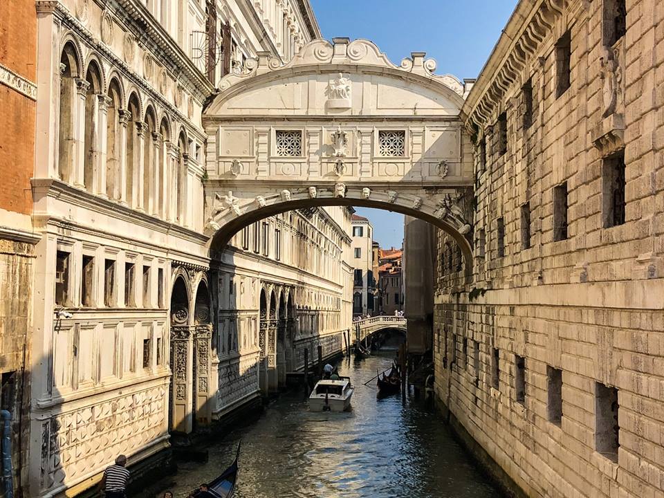 The Bridge of Sighs in Venice, Italy.