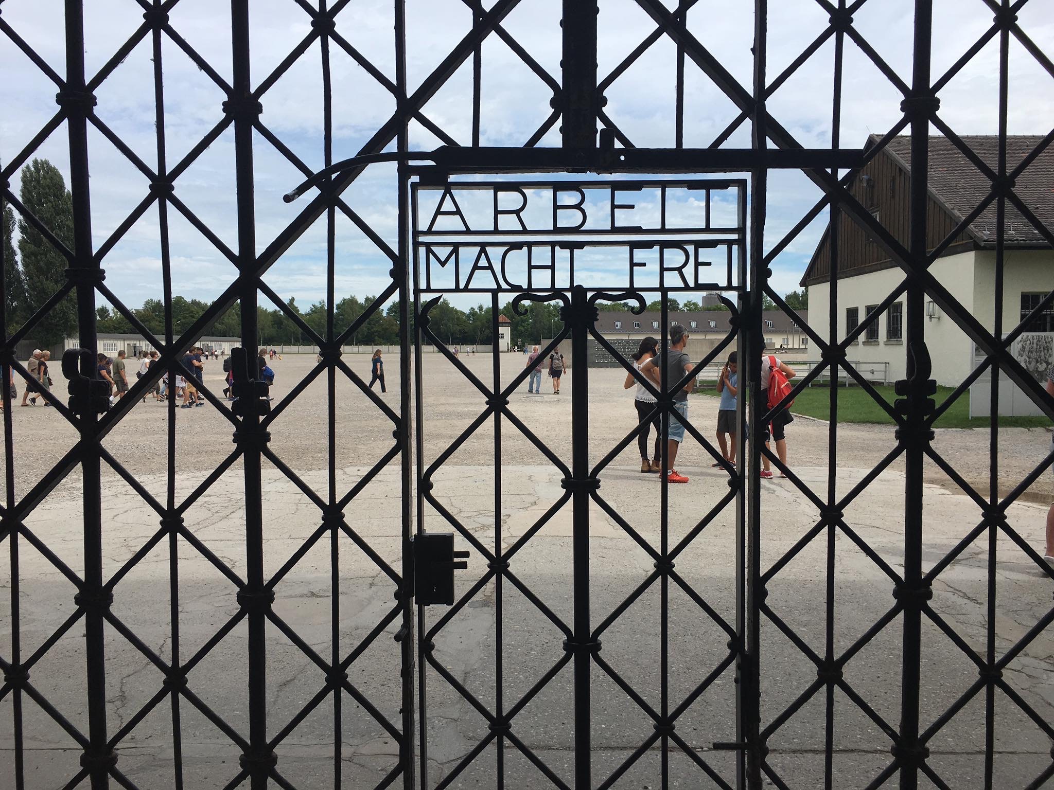 The entrance gate to Dachau Concentration Camp.