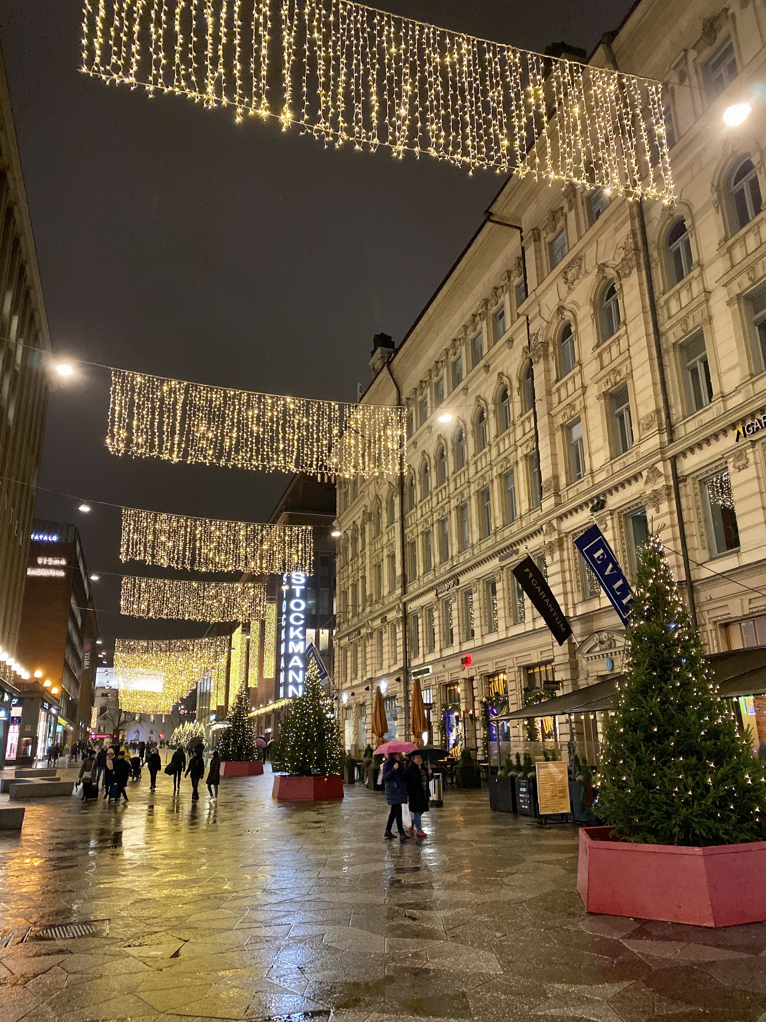 Christmas lights in Helsinki, Finland.