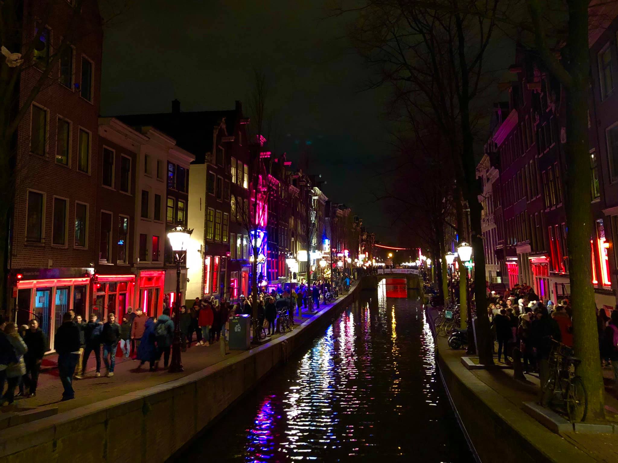 The Red Light District in Amsterdam.