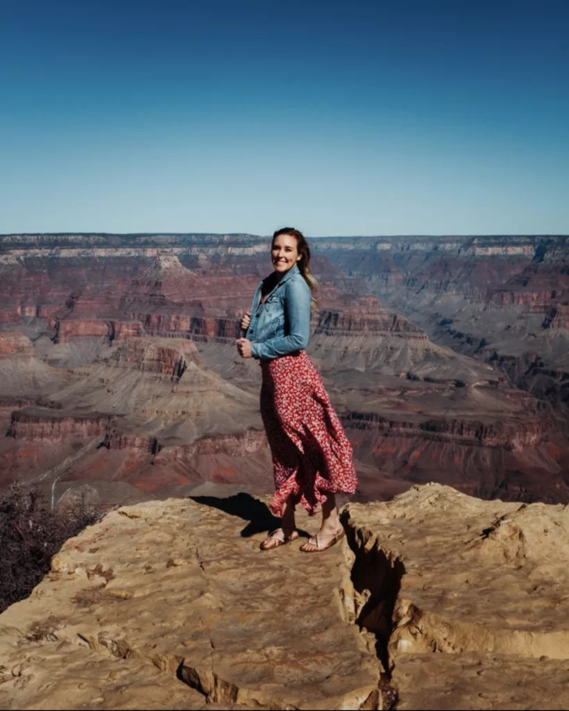 Erinn smiles at the Grand Canyon.